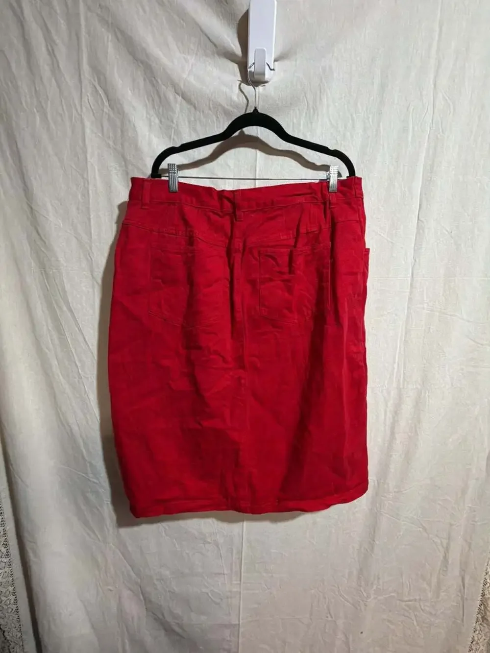 Jessica London Red 100% Cotton Denim Skirt Size 18